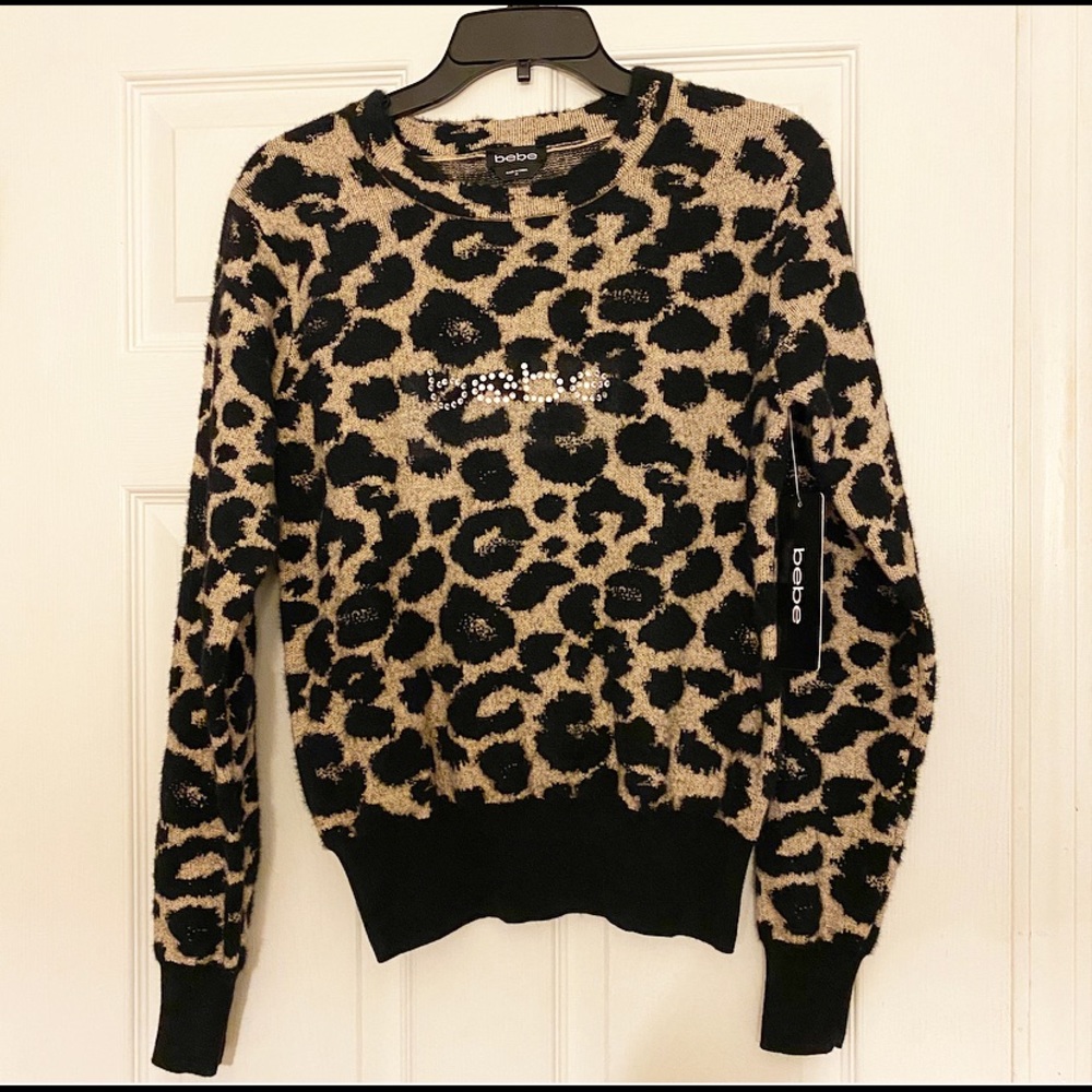 Bebe Leopard Sweater Medium